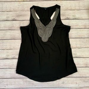 19 Cooper Black & Silver Sleeveless Blouse M